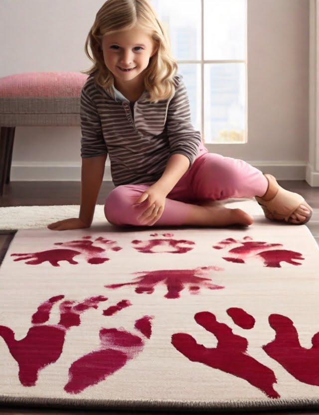 pinkie handprints, washable rugs collection for kids